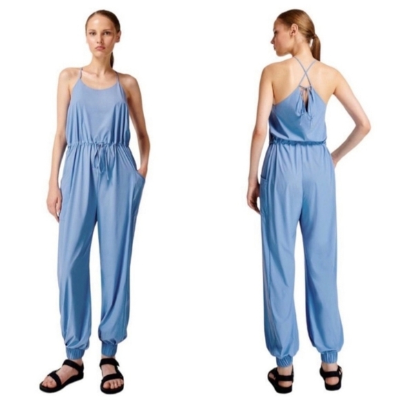 NWT Sweaty Betty London Karma Jumpsuit Blue Size 10(L) - Picture 1 of 9